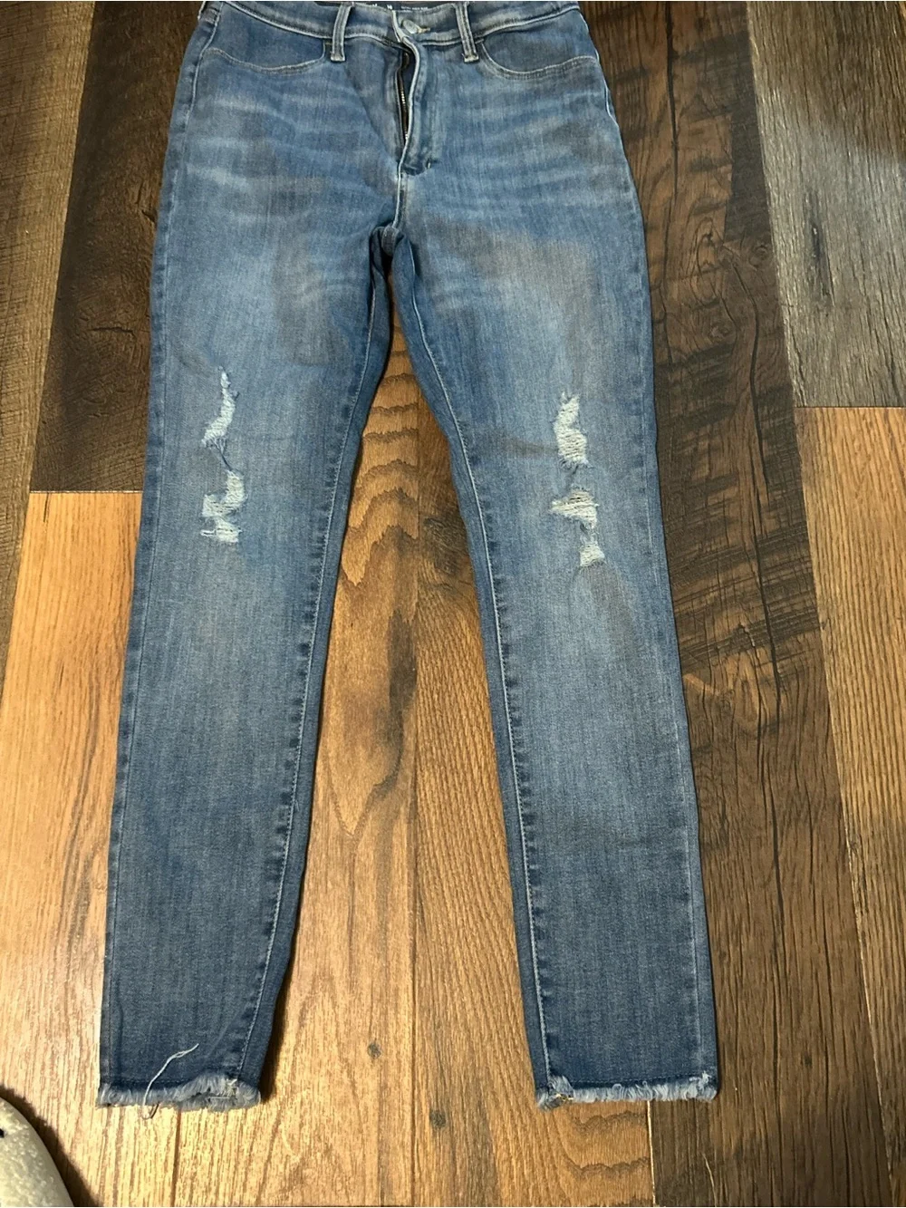 Old Navy Blue Skinny Jeans with Distressed Knees